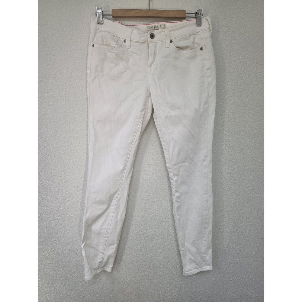 Lucky Brand Women's Jeans Size 6 White Solid Casual Straight Denim Pants